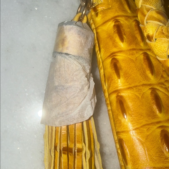 Yellow Leather Wristlet - Picture 6 of 7